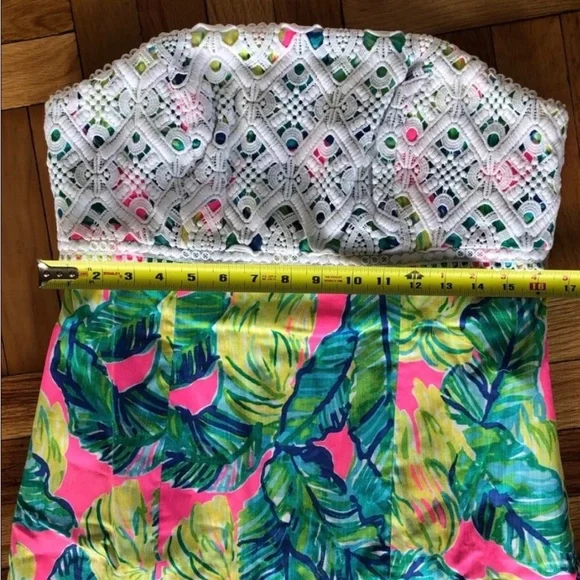 Lilly Pulitzer Pink Sunset Local Flavor Brynn Strapless Mini A-Line Dress - Picture 7 of 8